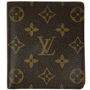 Louis Vuitton Porte Bie Carte Bifold Wallet Monogram Brown
